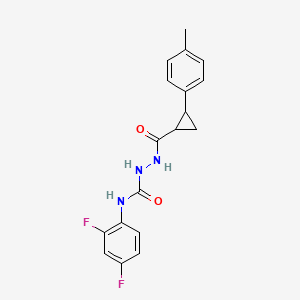 molecular formula C18H17F2N3O2 B4836935 N-(2,4-difluorophenyl)-2-{[2-(4-methylphenyl)cyclopropyl]carbonyl}hydrazinecarboxamide 