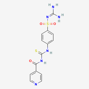 molecular formula C14H14N6O3S2 B4836953 N-({[4-({[amino(imino)methyl]amino}sulfonyl)phenyl]amino}carbonothioyl)isonicotinamide 