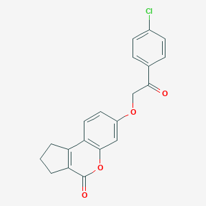molecular formula C20H15ClO4 B483699 7-[2-(4-chlorophenyl)-2-oxoethoxy]-2,3-dihydrocyclopenta[c]chromen-4(1H)-one CAS No. 307548-76-1