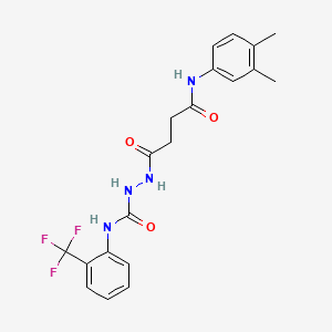 molecular formula C20H21F3N4O3 B4837003 2-{4-[(3,4-dimethylphenyl)amino]-4-oxobutanoyl}-N-[2-(trifluoromethyl)phenyl]hydrazinecarboxamide 