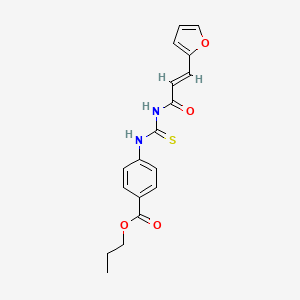 molecular formula C18H18N2O4S B4837020 propyl 4-[({[3-(2-furyl)acryloyl]amino}carbonothioyl)amino]benzoate 