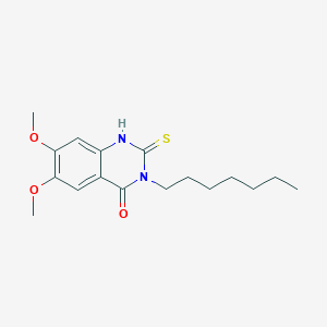3-heptyl-6,7-dimethoxy-2-thioxo-2,3-dihydro-4(1H)-quinazolinone