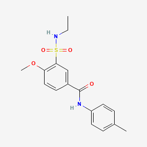 molecular formula C17H20N2O4S B4837045 3-[(ethylamino)sulfonyl]-4-methoxy-N-(4-methylphenyl)benzamide 