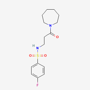 molecular formula C15H21FN2O3S B4837049 N-[3-(1-azepanyl)-3-oxopropyl]-4-fluorobenzenesulfonamide 