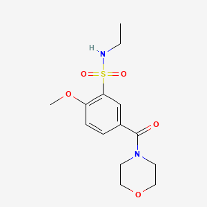 molecular formula C14H20N2O5S B4837062 N-ethyl-2-methoxy-5-(4-morpholinylcarbonyl)benzenesulfonamide 