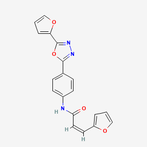 molecular formula C19H13N3O4 B4837079 3-(2-furyl)-N-{4-[5-(2-furyl)-1,3,4-oxadiazol-2-yl]phenyl}acrylamide 