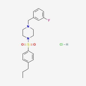 molecular formula C20H26ClFN2O2S B4837082 1-(3-fluorobenzyl)-4-[(4-propylphenyl)sulfonyl]piperazine hydrochloride 