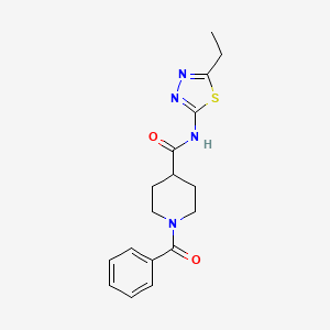 molecular formula C17H20N4O2S B4837090 1-benzoyl-N-(5-ethyl-1,3,4-thiadiazol-2-yl)-4-piperidinecarboxamide 