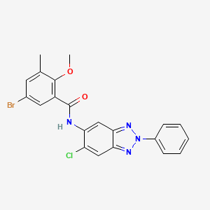 molecular formula C21H16BrClN4O2 B4837095 5-bromo-N-(6-chloro-2-phenyl-2H-1,2,3-benzotriazol-5-yl)-2-methoxy-3-methylbenzamide 