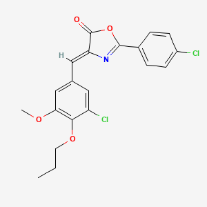 molecular formula C20H17Cl2NO4 B4837132 4-(3-chloro-5-methoxy-4-propoxybenzylidene)-2-(4-chlorophenyl)-1,3-oxazol-5(4H)-one 