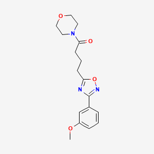 molecular formula C17H21N3O4 B4837137 4-{4-[3-(3-methoxyphenyl)-1,2,4-oxadiazol-5-yl]butanoyl}morpholine 