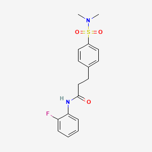 molecular formula C17H19FN2O3S B4837147 3-{4-[(dimethylamino)sulfonyl]phenyl}-N-(2-fluorophenyl)propanamide 