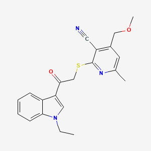 molecular formula C21H21N3O2S B4837157 2-{[2-(1-ethyl-1H-indol-3-yl)-2-oxoethyl]thio}-4-(methoxymethyl)-6-methylnicotinonitrile 