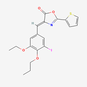 molecular formula C19H18INO4S B4837165 4-(3-ethoxy-5-iodo-4-propoxybenzylidene)-2-(2-thienyl)-1,3-oxazol-5(4H)-one 