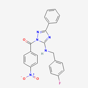 molecular formula C22H16FN5O3 B4837168 N-(4-fluorobenzyl)-1-(4-nitrobenzoyl)-3-phenyl-1H-1,2,4-triazol-5-amine 