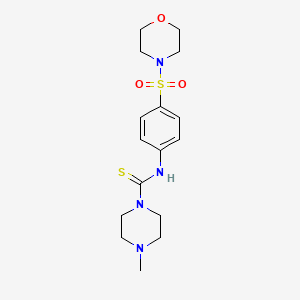 molecular formula C16H24N4O3S2 B4837211 4-methyl-N-[4-(4-morpholinylsulfonyl)phenyl]-1-piperazinecarbothioamide 