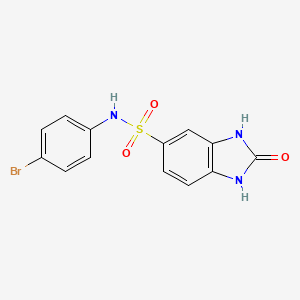 molecular formula C13H10BrN3O3S B4837225 N-(4-bromophenyl)-2-oxo-2,3-dihydro-1H-benzimidazole-5-sulfonamide 