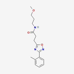 molecular formula C16H21N3O3 B4837238 N-(3-methoxypropyl)-3-[3-(2-methylphenyl)-1,2,4-oxadiazol-5-yl]propanamide 