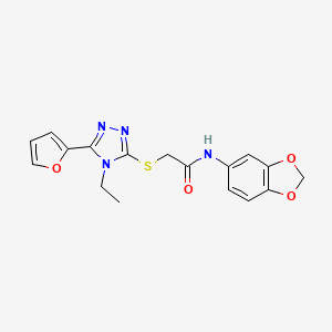 N-1,3-benzodioxol-5-yl-2-{[4-ethyl-5-(2-furyl)-4H-1,2,4-triazol-3-yl]thio}acetamide