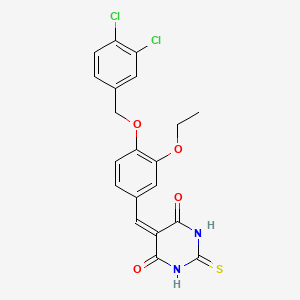 molecular formula C20H16Cl2N2O4S B4837249 5-{4-[(3,4-dichlorobenzyl)oxy]-3-ethoxybenzylidene}-2-thioxodihydro-4,6(1H,5H)-pyrimidinedione 
