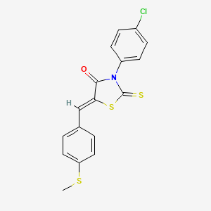 molecular formula C17H12ClNOS3 B4837275 3-(4-chlorophenyl)-5-[4-(methylthio)benzylidene]-2-thioxo-1,3-thiazolidin-4-one 