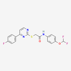 molecular formula C19H14F3N3O2S B4837306 N-[4-(difluoromethoxy)phenyl]-2-{[4-(4-fluorophenyl)-2-pyrimidinyl]thio}acetamide 