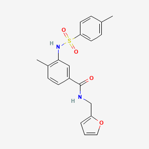 molecular formula C20H20N2O4S B4837320 N-(2-furylmethyl)-4-methyl-3-{[(4-methylphenyl)sulfonyl]amino}benzamide 