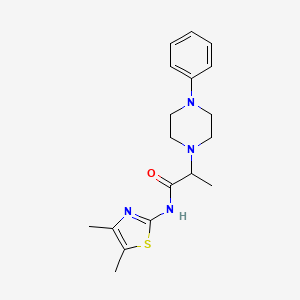 molecular formula C18H24N4OS B4837322 N-(4,5-dimethyl-1,3-thiazol-2-yl)-2-(4-phenyl-1-piperazinyl)propanamide 