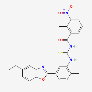 N-({[5-(5-ethyl-1,3-benzoxazol-2-yl)-2-methylphenyl]amino}carbonothioyl)-2-methyl-3-nitrobenzamide