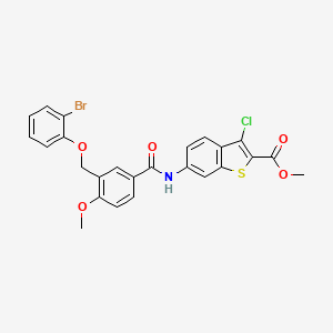 methyl 6-({3-[(2-bromophenoxy)methyl]-4-methoxybenzoyl}amino)-3-chloro-1-benzothiophene-2-carboxylate