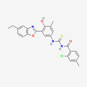 2-chloro-N-({[3-(5-ethyl-1,3-benzoxazol-2-yl)-4-hydroxy-5-methylphenyl]amino}carbonothioyl)-4-methylbenzamide