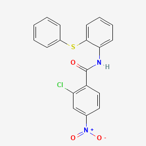 molecular formula C19H13ClN2O3S B4837362 2-chloro-4-nitro-N-[2-(phenylthio)phenyl]benzamide 