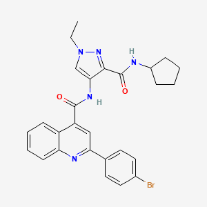 2-(4-bromophenyl)-N-{3-[(cyclopentylamino)carbonyl]-1-ethyl-1H-pyrazol-4-yl}-4-quinolinecarboxamide