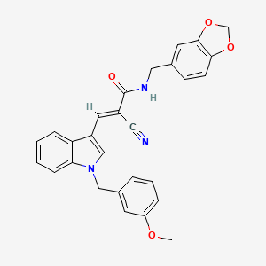 N-(1,3-benzodioxol-5-ylmethyl)-2-cyano-3-[1-(3-methoxybenzyl)-1H-indol-3-yl]acrylamide