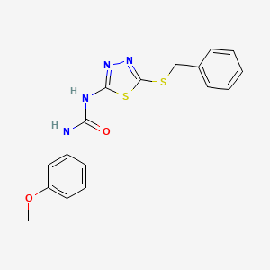 molecular formula C17H16N4O2S2 B4837390 N-[5-(benzylthio)-1,3,4-thiadiazol-2-yl]-N'-(3-methoxyphenyl)urea 