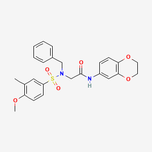 N~2~-benzyl-N~1~-(2,3-dihydro-1,4-benzodioxin-6-yl)-N~2~-[(4-methoxy-3-methylphenyl)sulfonyl]glycinamide