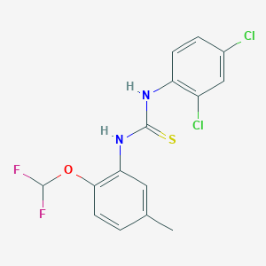 molecular formula C15H12Cl2F2N2OS B4837420 N-(2,4-dichlorophenyl)-N'-[2-(difluoromethoxy)-5-methylphenyl]thiourea 