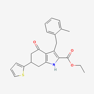 molecular formula C23H23NO3S B4837435 ethyl 3-(2-methylbenzyl)-4-oxo-6-(2-thienyl)-4,5,6,7-tetrahydro-1H-indole-2-carboxylate 