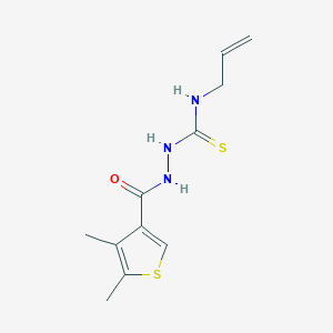 molecular formula C11H15N3OS2 B4837444 N-allyl-2-[(4,5-dimethyl-3-thienyl)carbonyl]hydrazinecarbothioamide 