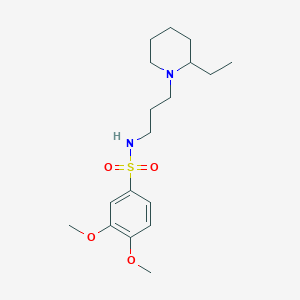 molecular formula C18H30N2O4S B4837449 N-[3-(2-ethyl-1-piperidinyl)propyl]-3,4-dimethoxybenzenesulfonamide 