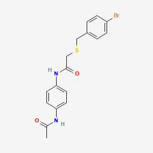 N-[4-(acetylamino)phenyl]-2-[(4-bromobenzyl)thio]acetamide