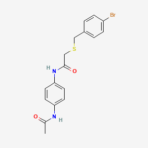 molecular formula C17H17BrN2O2S B4837450 N-[4-(acetylamino)phenyl]-2-[(4-bromobenzyl)thio]acetamide 