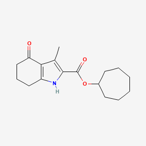 molecular formula C17H23NO3 B4837479 cycloheptyl 3-methyl-4-oxo-4,5,6,7-tetrahydro-1H-indole-2-carboxylate 