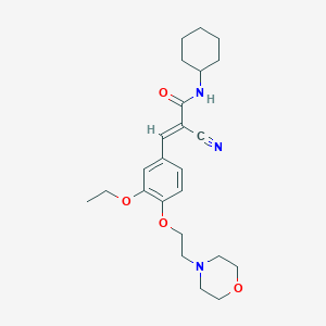 molecular formula C24H33N3O4 B4837518 2-cyano-N-cyclohexyl-3-{3-ethoxy-4-[2-(4-morpholinyl)ethoxy]phenyl}acrylamide 