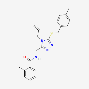 molecular formula C22H24N4OS B4837524 N-({4-allyl-5-[(4-methylbenzyl)thio]-4H-1,2,4-triazol-3-yl}methyl)-2-methylbenzamide 