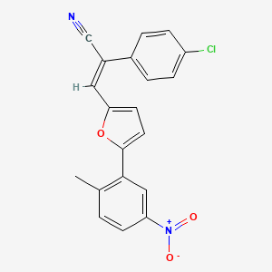molecular formula C20H13ClN2O3 B4837536 2-(4-chlorophenyl)-3-[5-(2-methyl-5-nitrophenyl)-2-furyl]acrylonitrile 