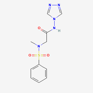 molecular formula C11H13N5O3S B4837539 N~2~-methyl-N~2~-(phenylsulfonyl)-N~1~-4H-1,2,4-triazol-4-ylglycinamide 