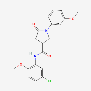 molecular formula C19H19ClN2O4 B4837577 N-(5-chloro-2-methoxyphenyl)-1-(3-methoxyphenyl)-5-oxo-3-pyrrolidinecarboxamide 