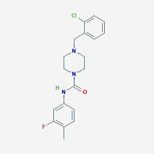 molecular formula C19H21ClFN3O B4837587 4-(2-chlorobenzyl)-N-(3-fluoro-4-methylphenyl)-1-piperazinecarboxamide 