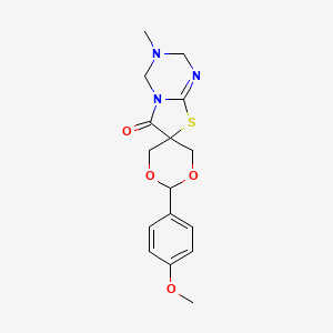 molecular formula C16H19N3O4S B4837598 2-(4-methoxyphenyl)-3'-methyl-3',4'-dihydro-2'H-spiro[1,3-dioxane-5,7'-[1,3]thiazolo[3,2-a][1,3,5]triazin]-6'-one 